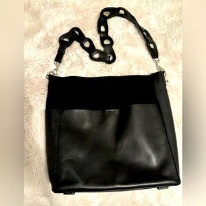 All Saints black leather bag